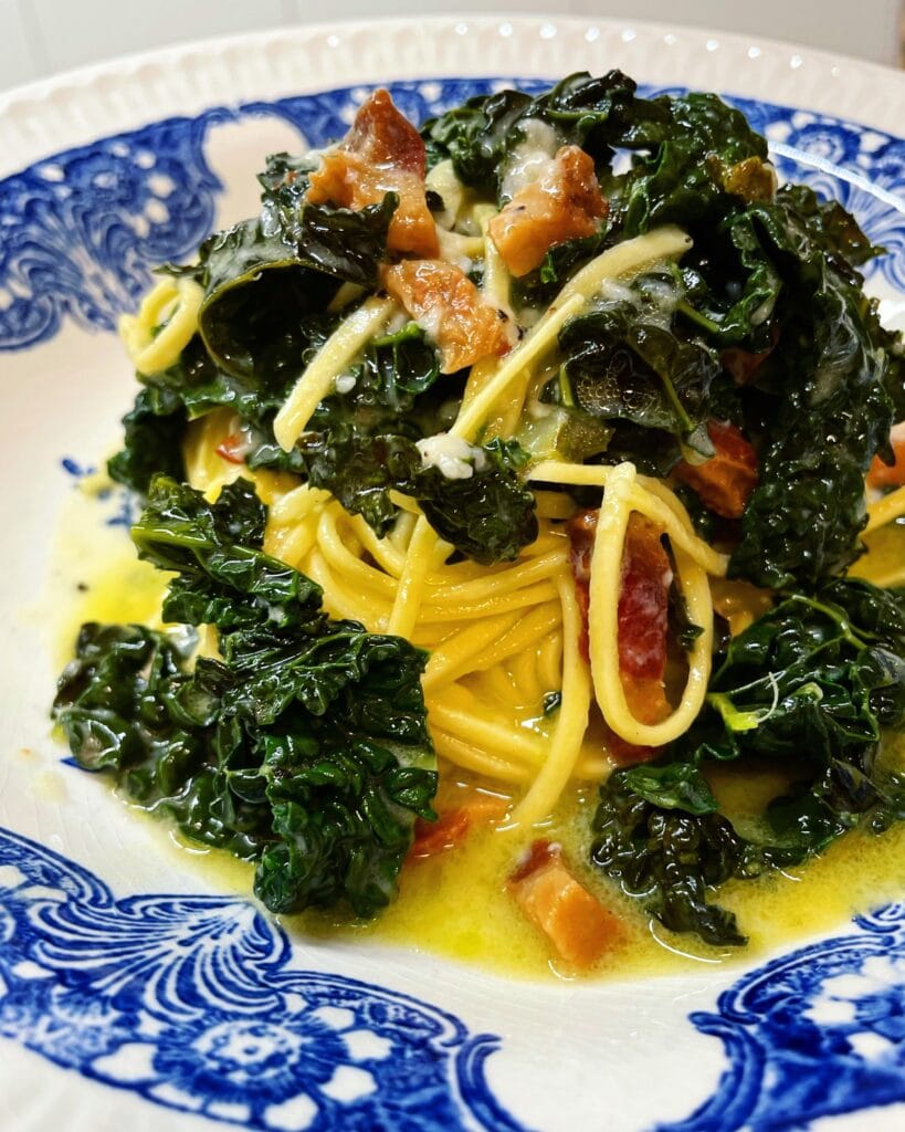 Tajarin al cavolo nero, guanciale e pecorino | Bananna Kitchen 2666bcb3 c451 45b8 88a3 eb2196e685d7 | Bananna Kitchen
