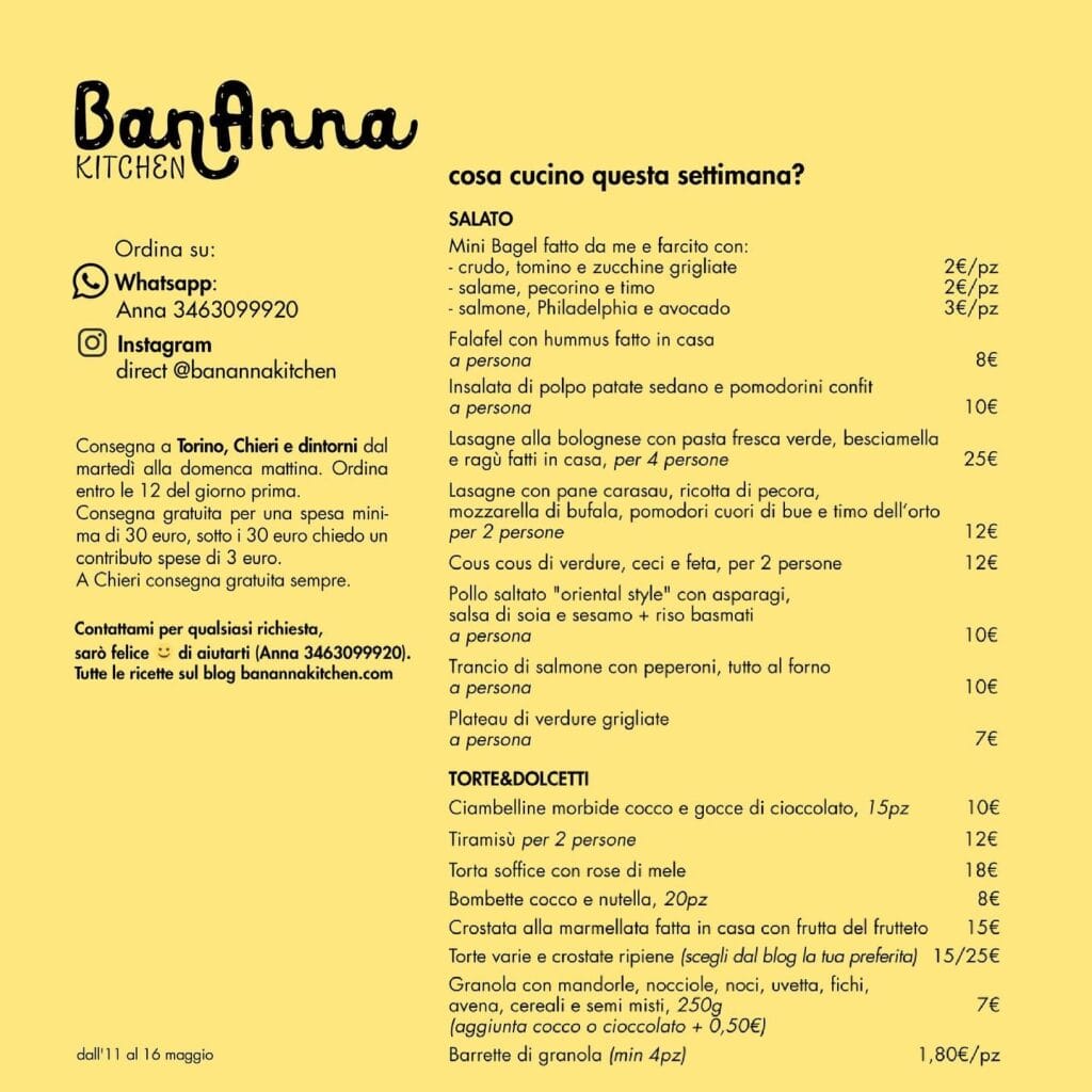Menù Delivery della Settimana dal 10/05 al 16/05 | Bananna Kitchen 7221fdbb 551b 4f7c 83c8 9f4076499d0d | Bananna Kitchen