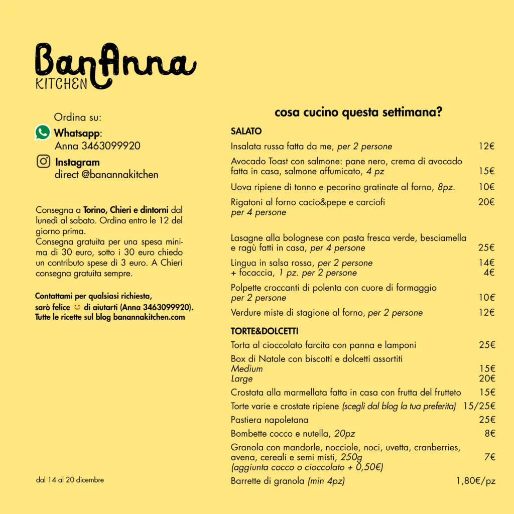 Menù Delivery della Settimana 14/12 - 20/12 | Bananna Kitchen img 4111 | Bananna Kitchen