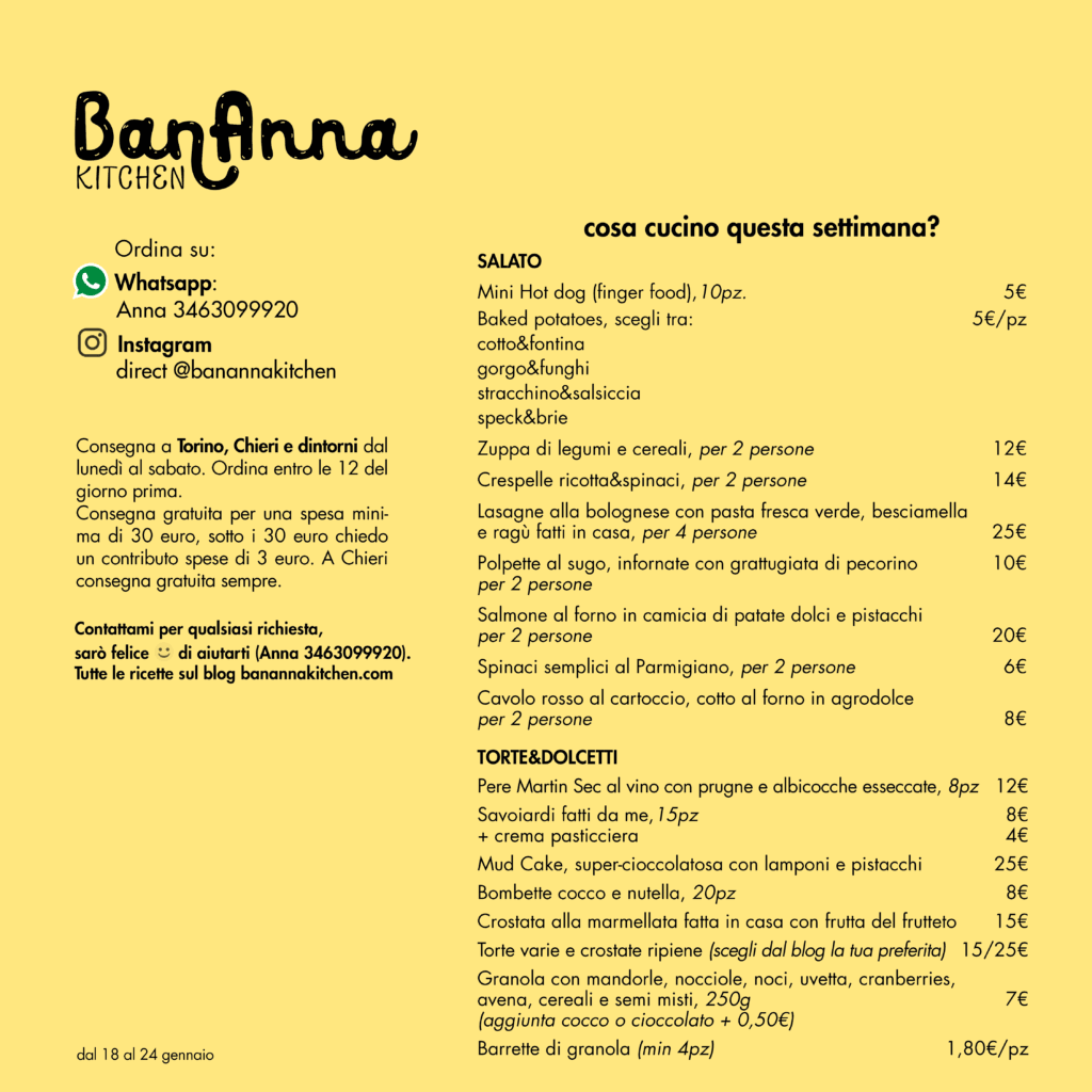 Menù Delivery della Settimana 18/01-24/01 | Bananna Kitchen img 5870 1 | Bananna Kitchen